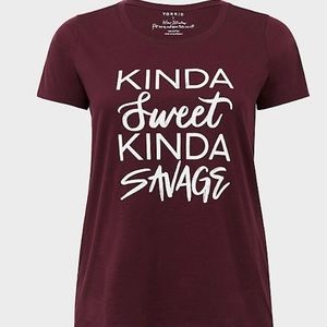 Burgundy kinda sweet kinda savage fit tee